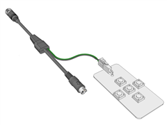 5P M12 (F) - 4P mini DIN (M) adapter programmeer kabel